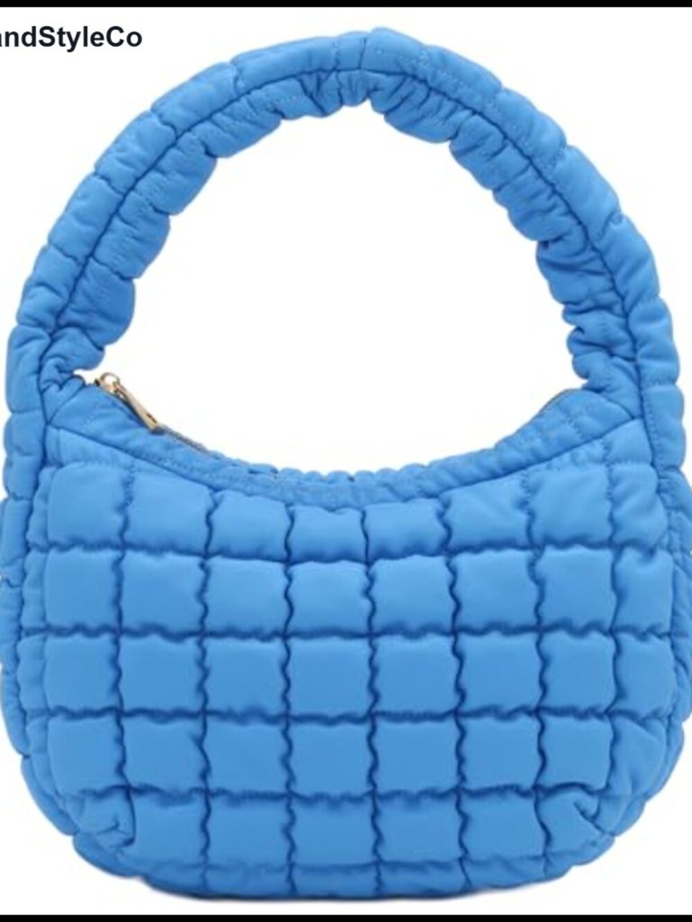 Quilted Soft PU Leather Crescent Puffer Hobo Shoulder Bag